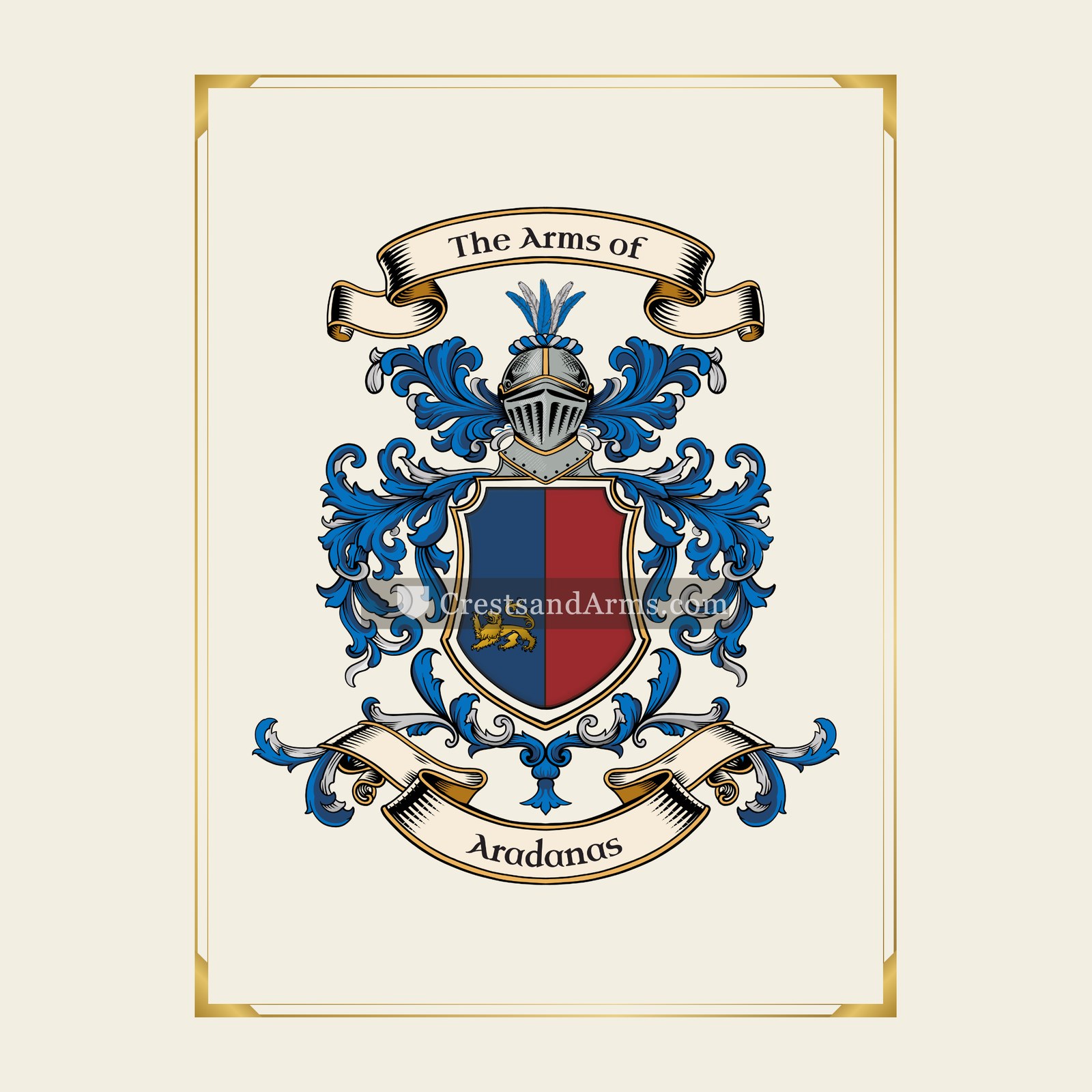 With gold border