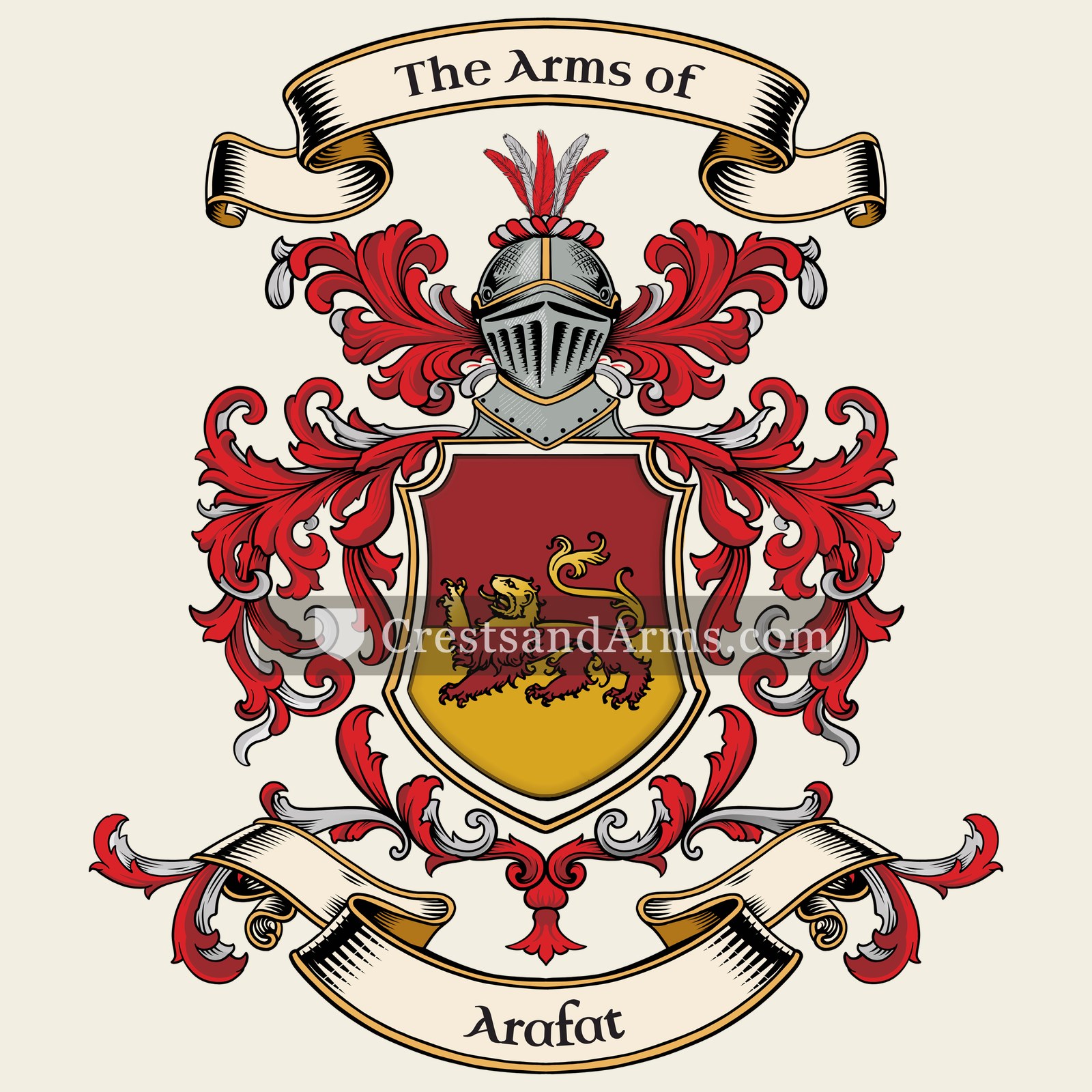 The Arafat coat of arms, drawn from the recorded blazon