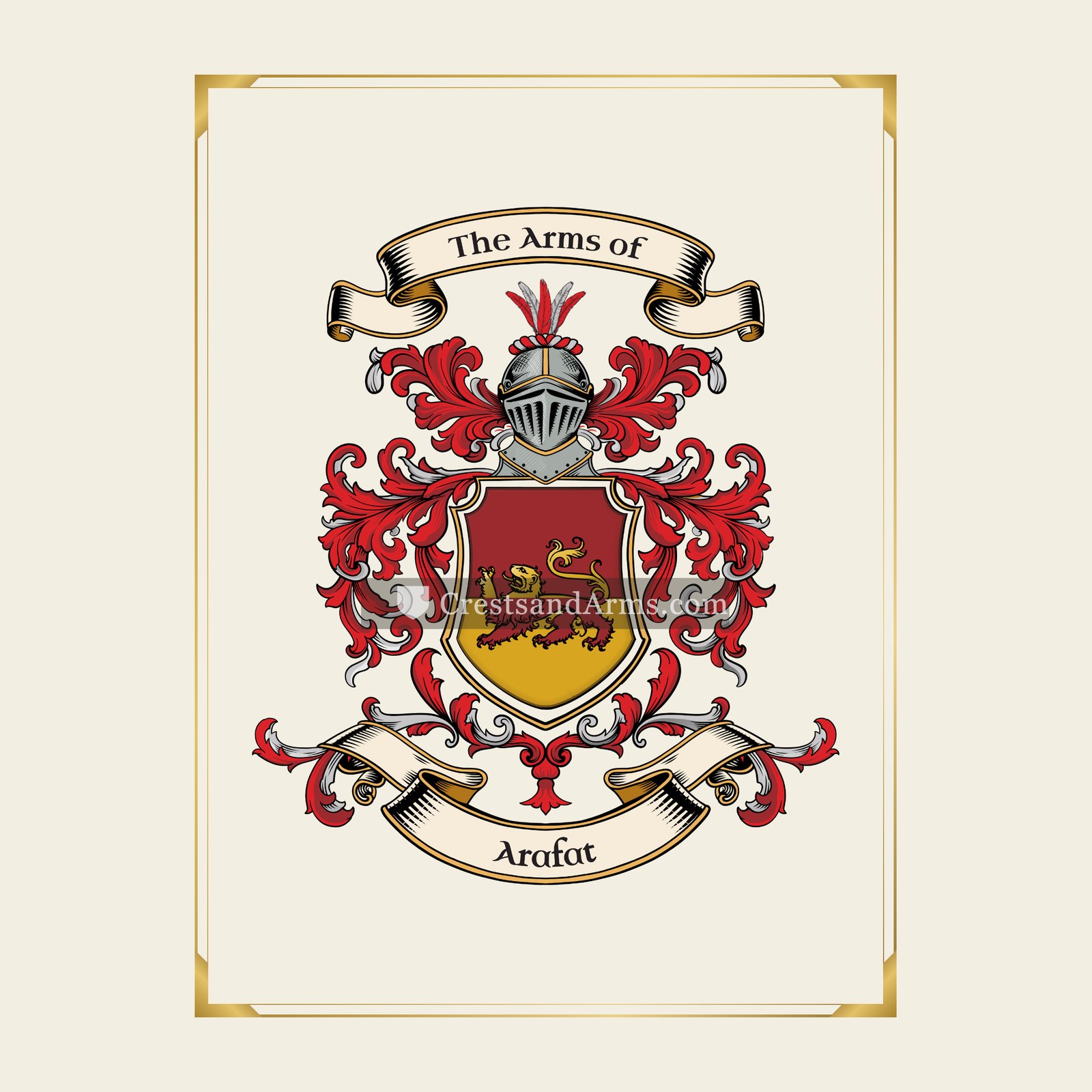 With gold border
