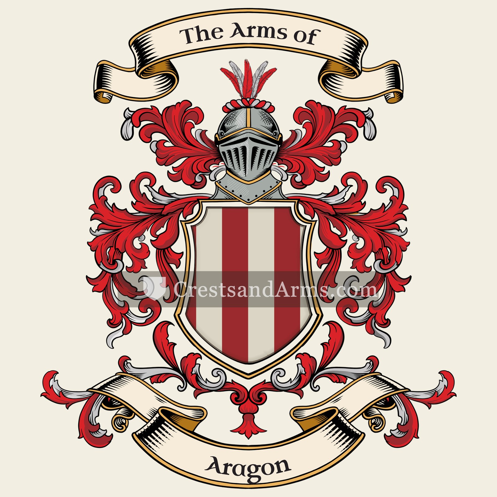 The Aragon coat of arms, drawn from the recorded blazon
