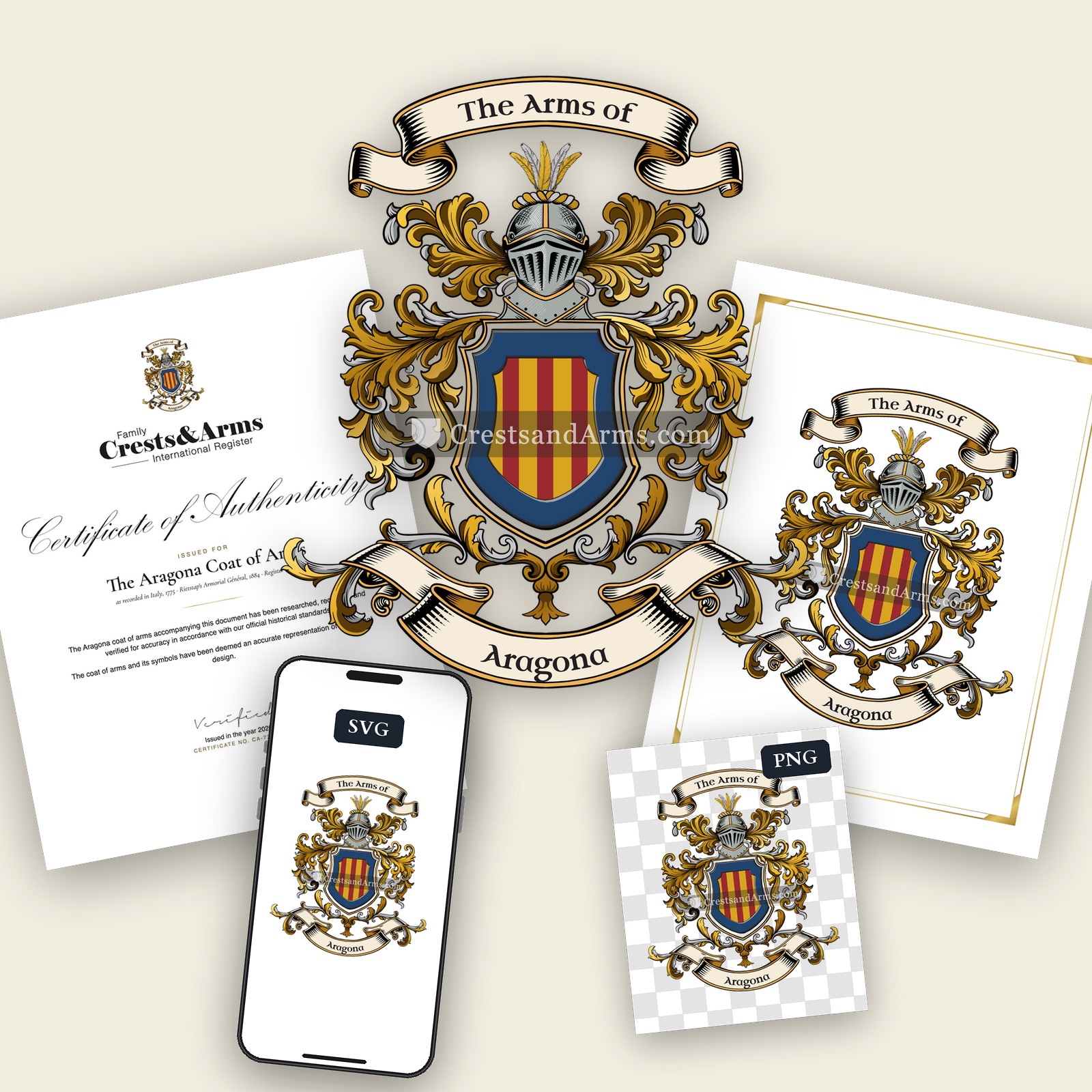 The Aragona arms on the coat of arms — digital pack