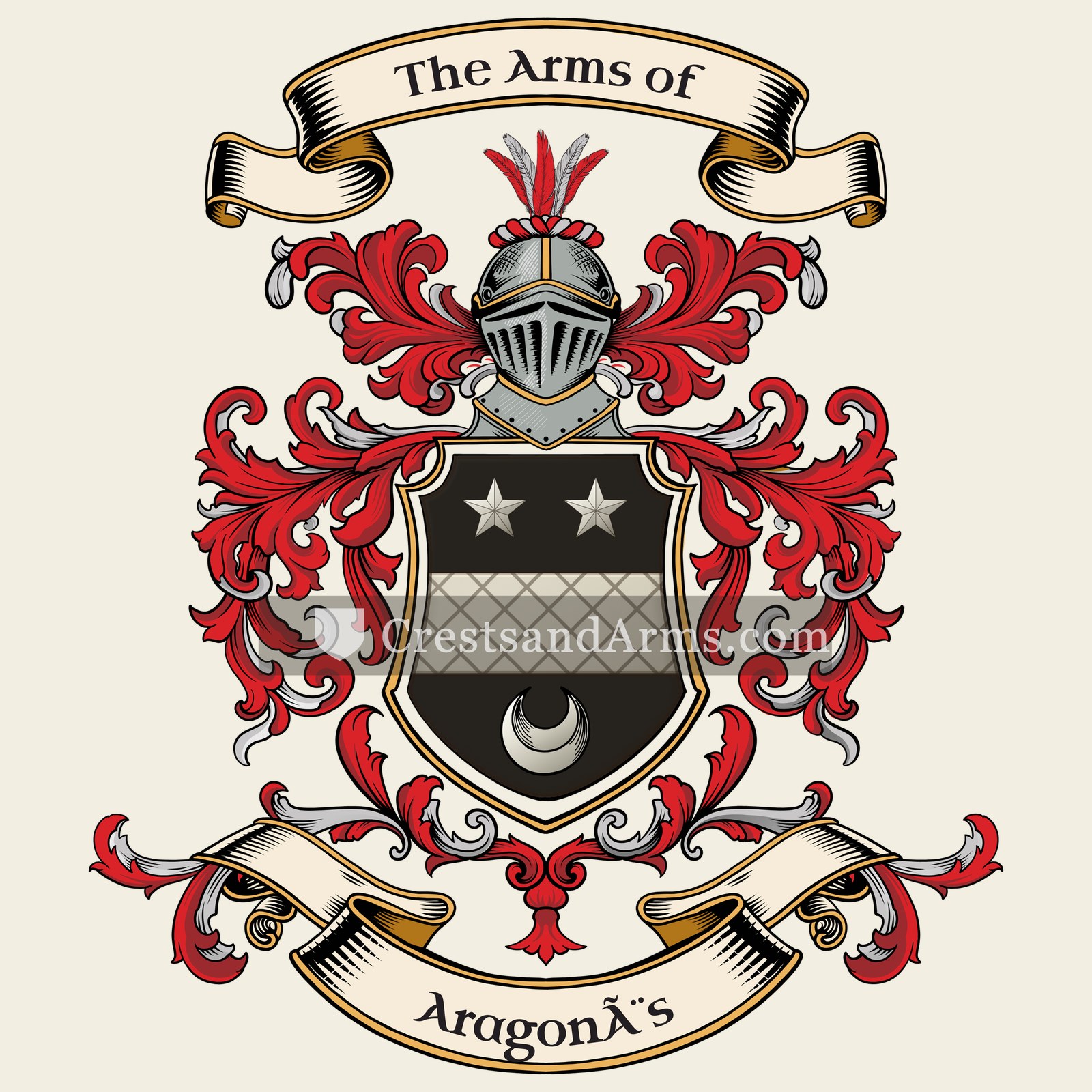 The Aragonès coat of arms, drawn from the recorded blazon