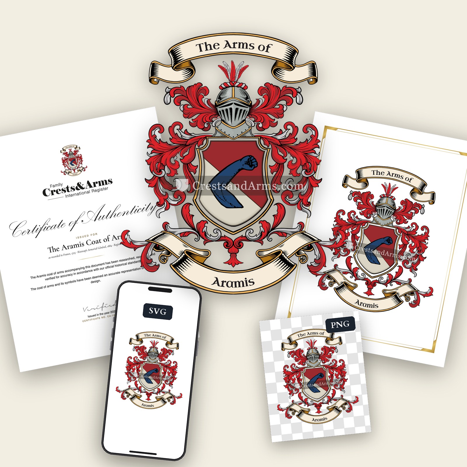 The Aramis arms on the coat of arms — digital pack