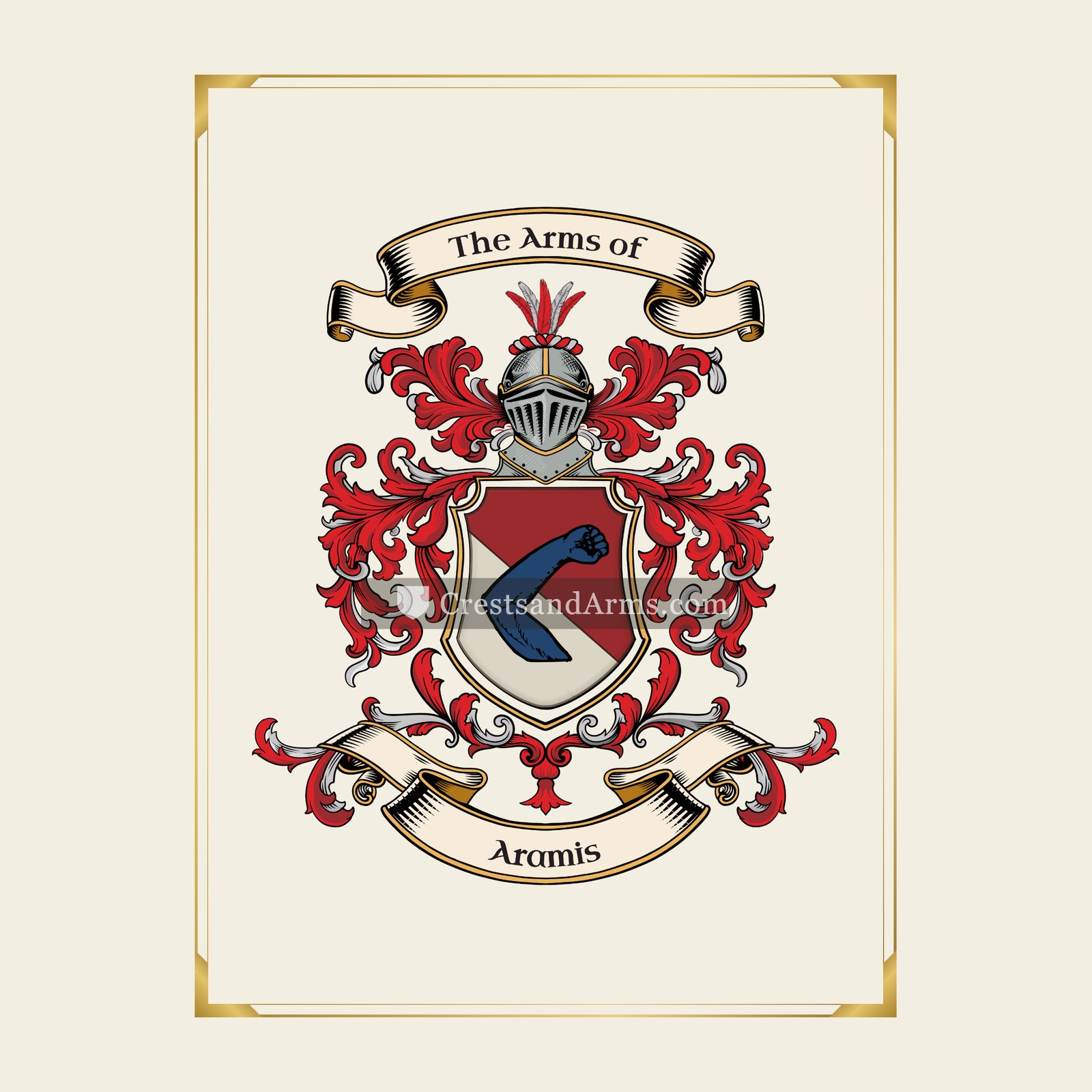 With gold border