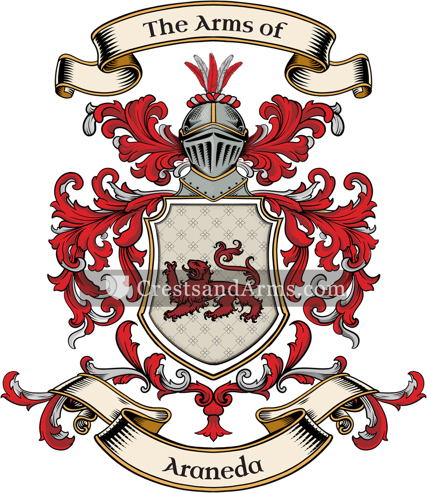 The Araneda coat of arms, drawn from the recorded blazon