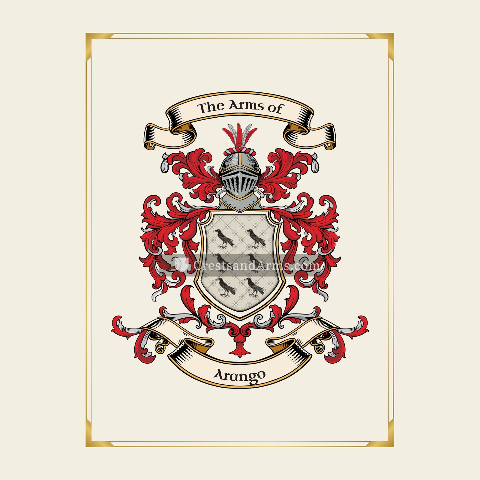 With gold border