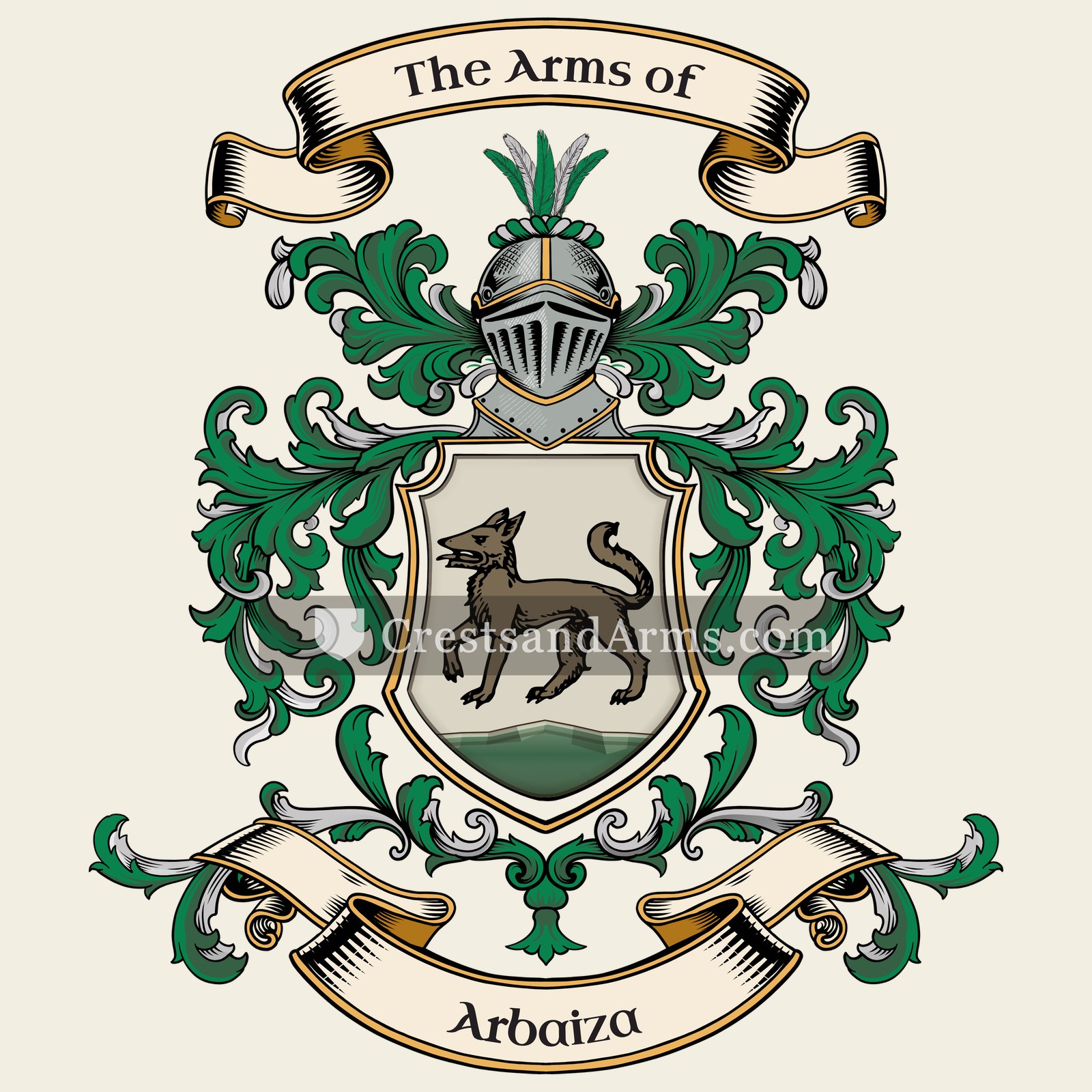 The Arbaiza coat of arms, drawn from the recorded blazon
