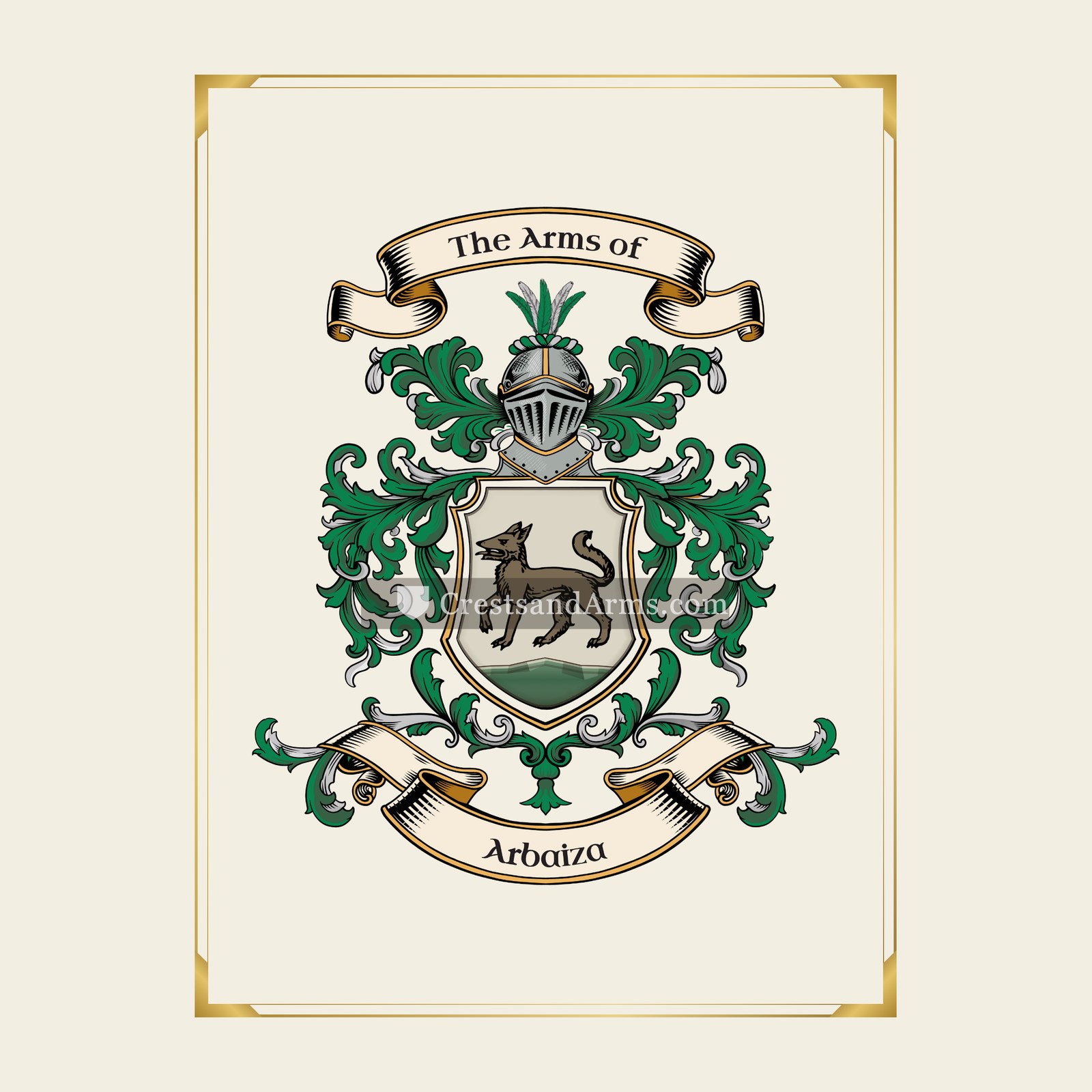 With gold border