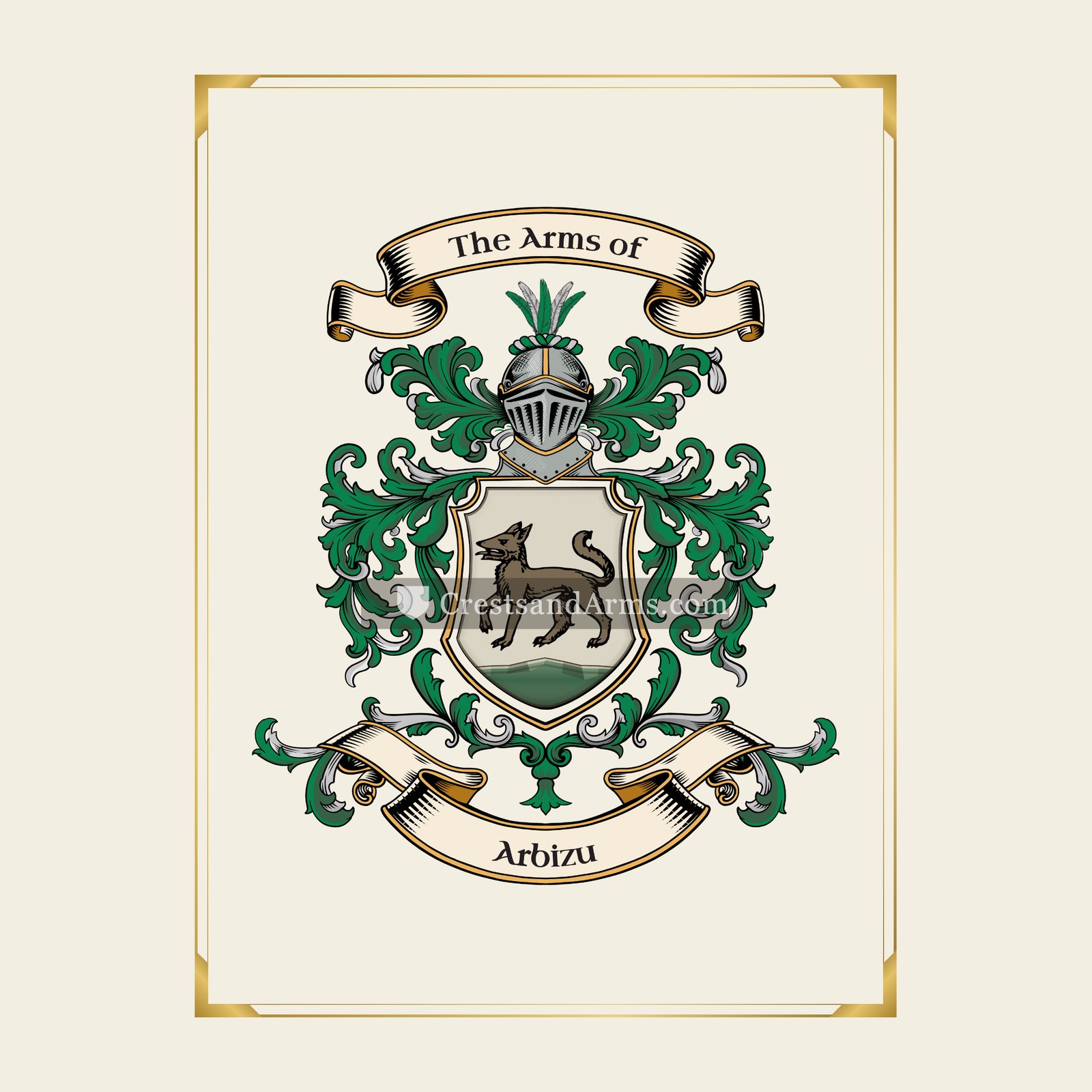 With gold border