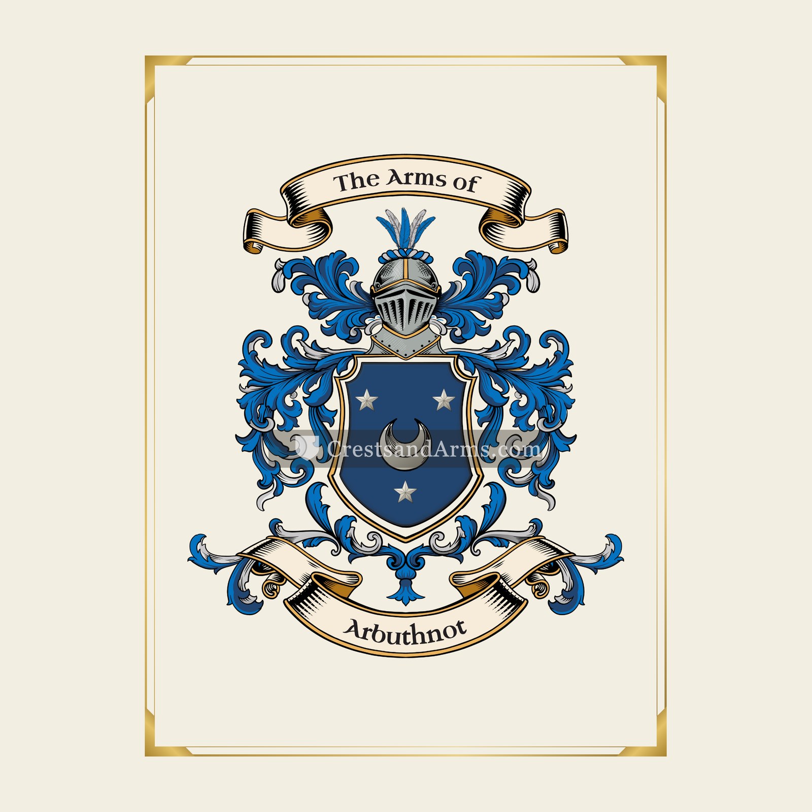 With gold border