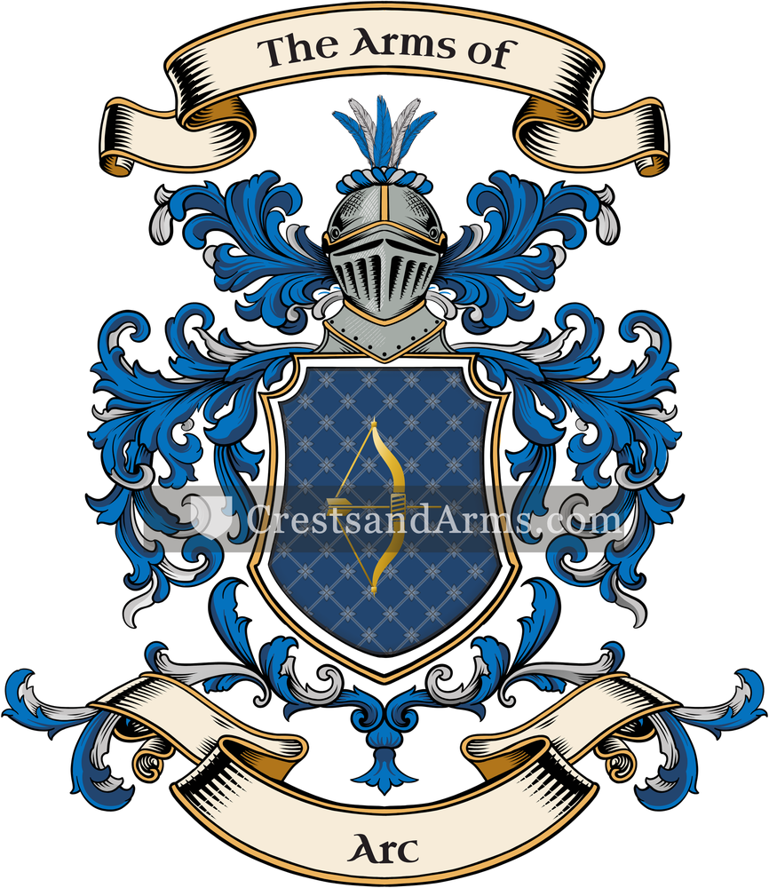 The Arc coat of arms, drawn from the recorded blazon