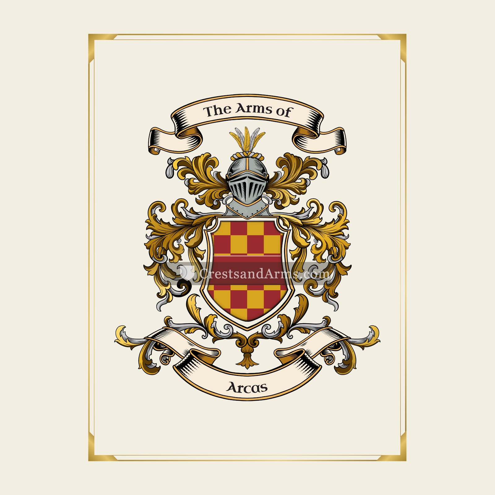 With gold border
