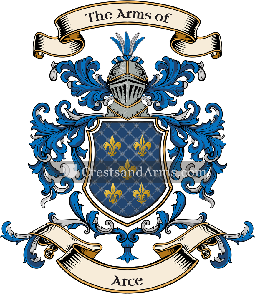 The Arce coat of arms, drawn from the recorded blazon