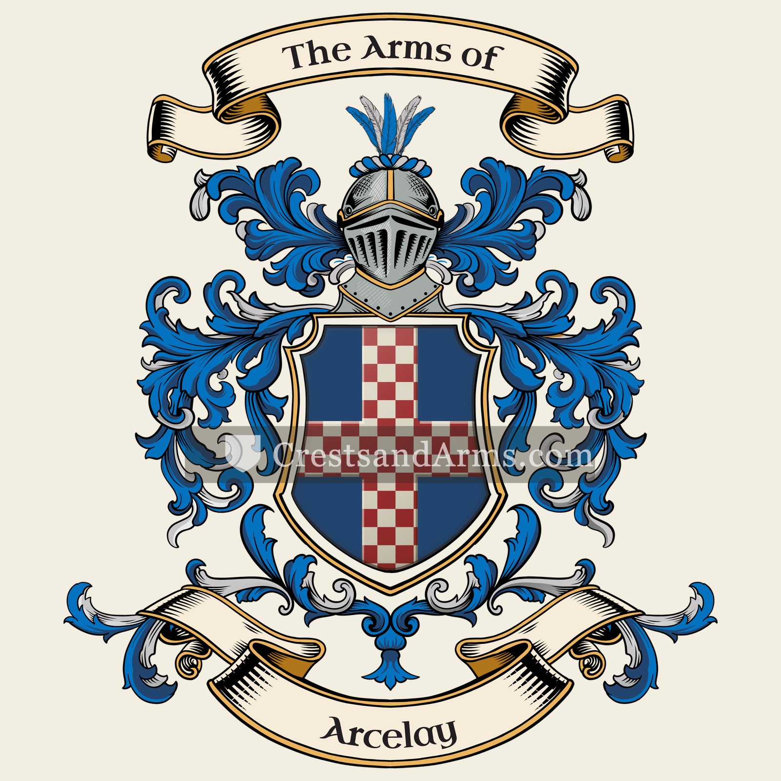 The Arcelay coat of arms, drawn from the recorded blazon