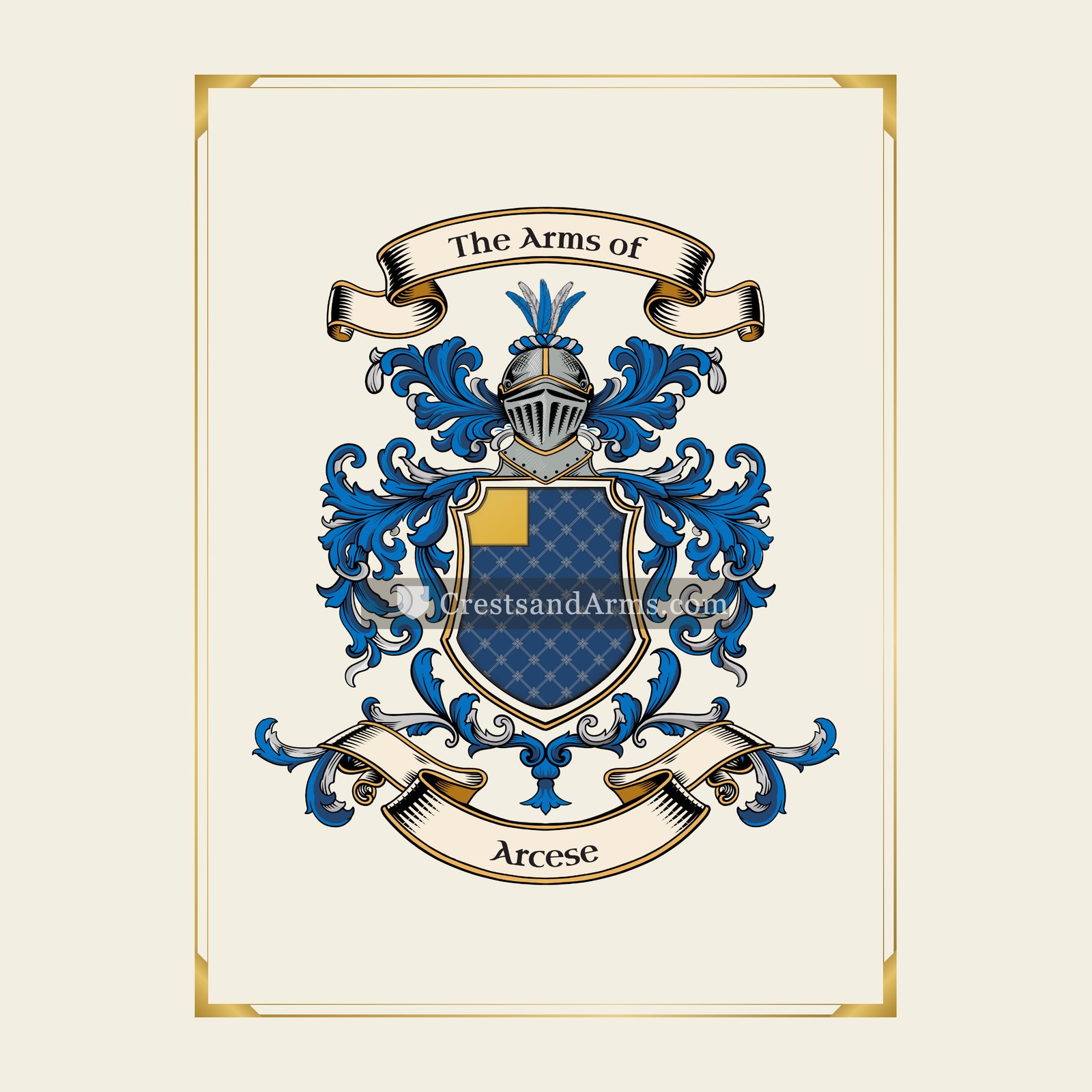 With gold border