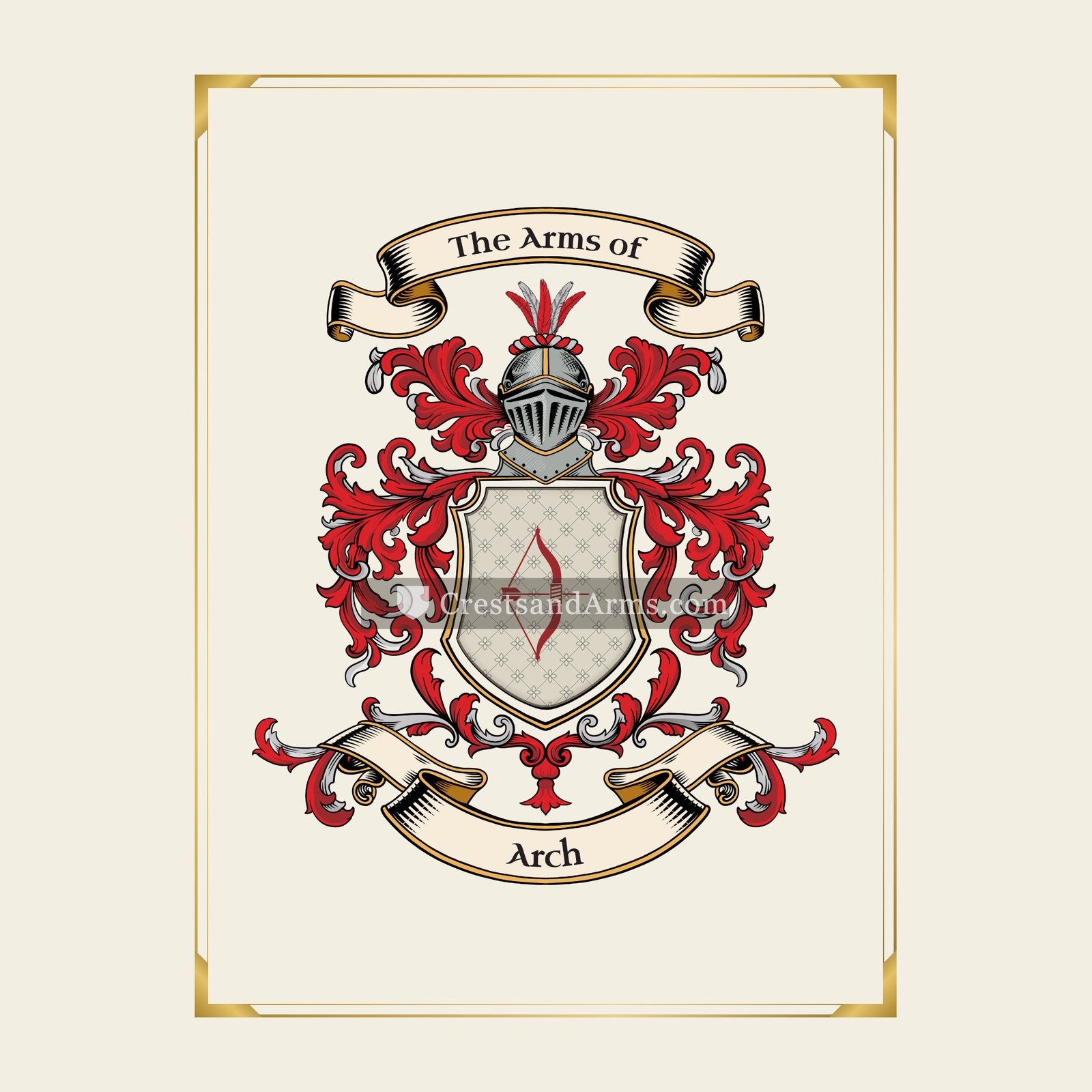 With gold border