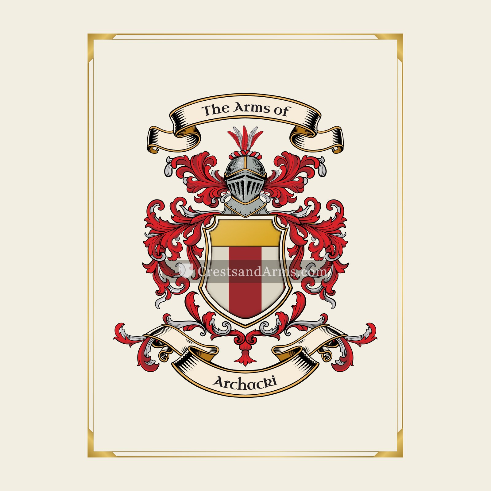 With gold border