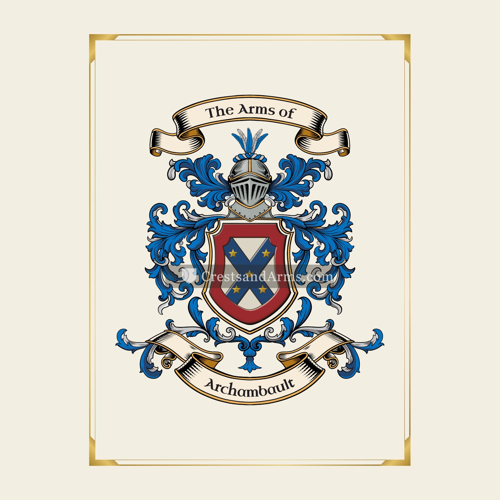 With gold border