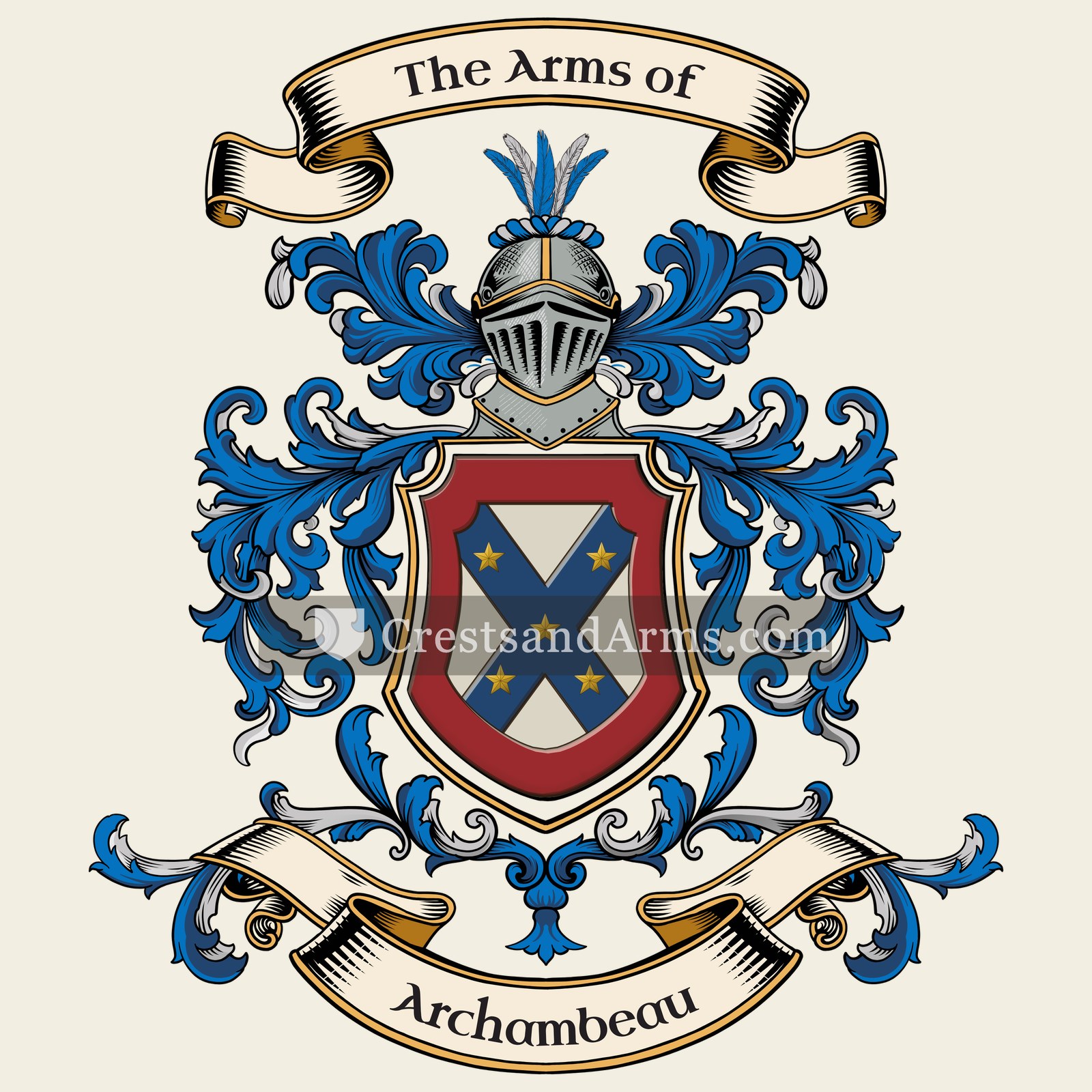 The Archambeau coat of arms, drawn from the recorded blazon