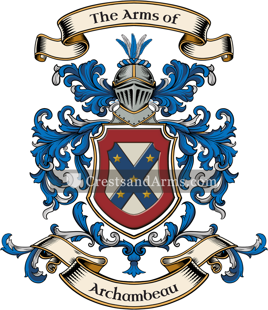 The Archambeau coat of arms, drawn from the recorded blazon