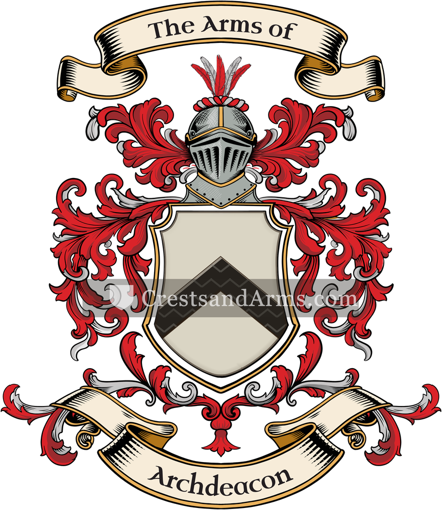 The Archdeacon coat of arms, drawn from the recorded blazon