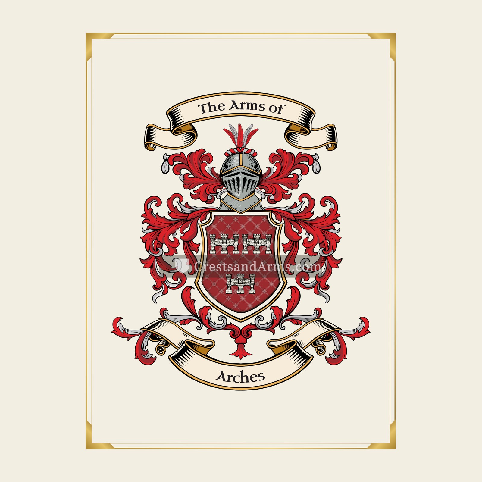 With gold border