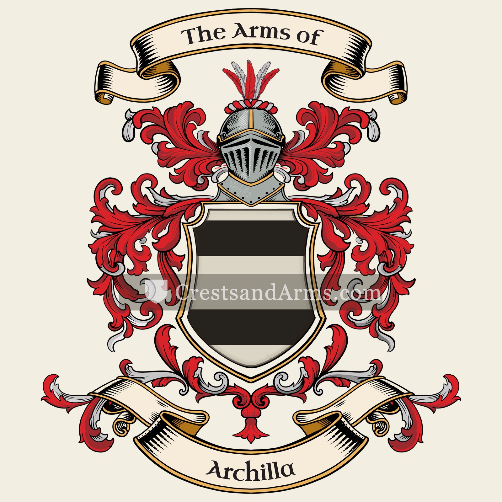 The Archilla coat of arms, drawn from the recorded blazon