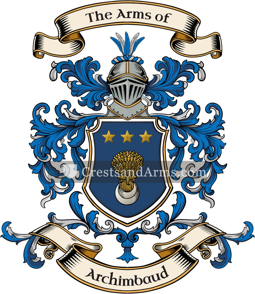 The Archimbaud coat of arms, drawn from the recorded blazon
