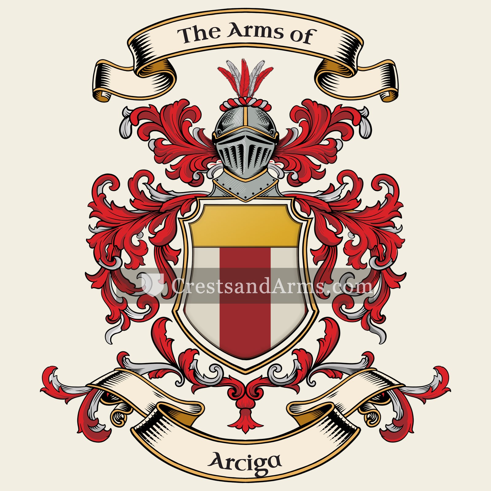 The Arciga coat of arms, drawn from the recorded blazon