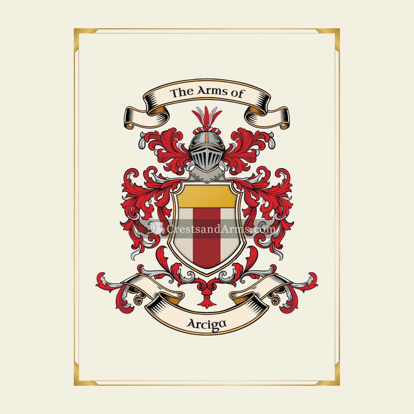 With gold border