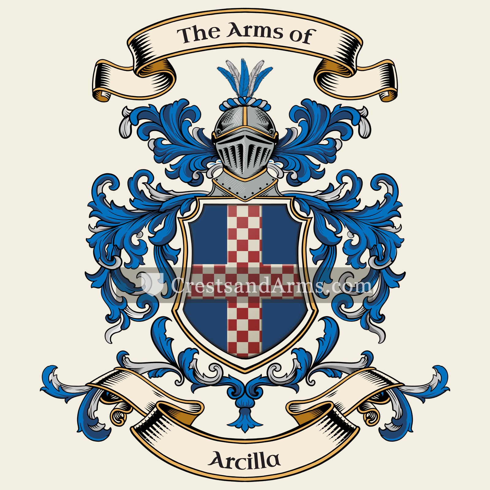 The Arcilla coat of arms, drawn from the recorded blazon