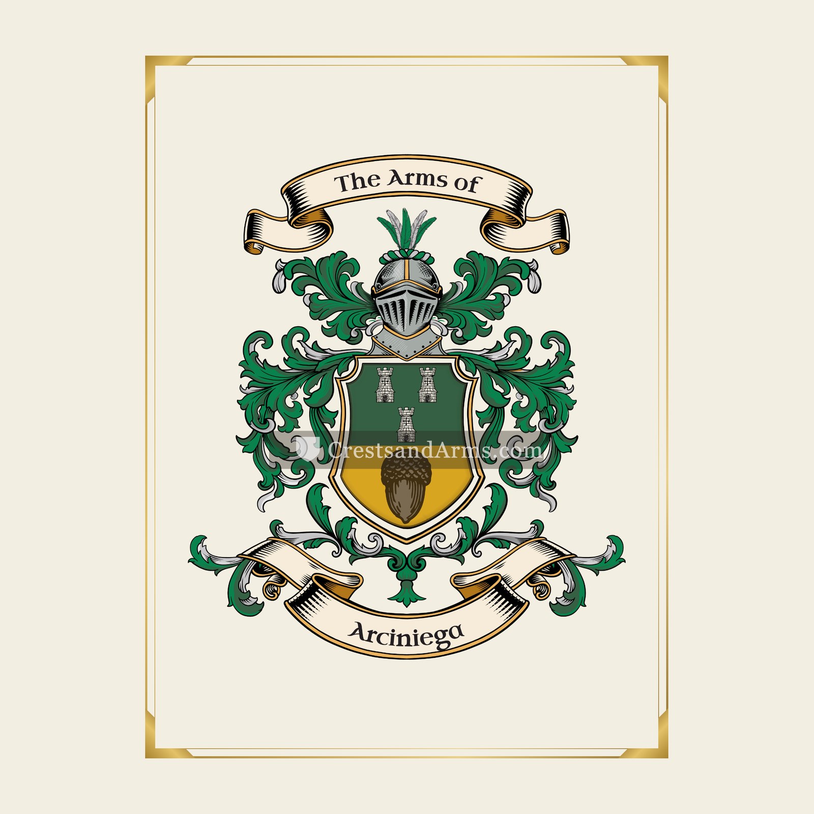 With gold border
