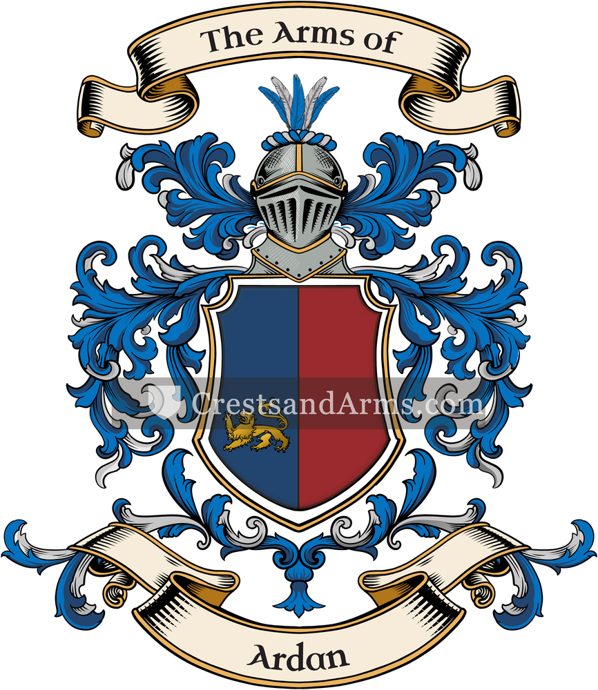 The Ardan coat of arms, drawn from the recorded blazon