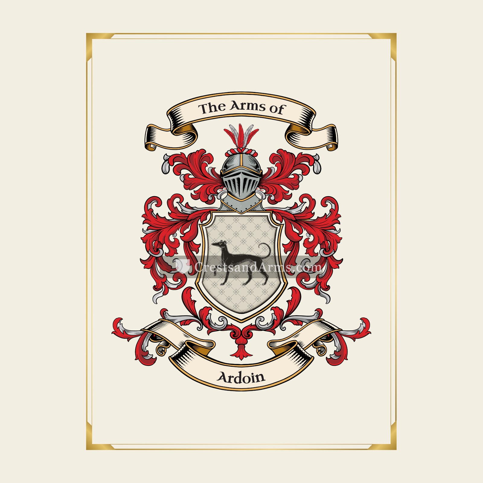 With gold border