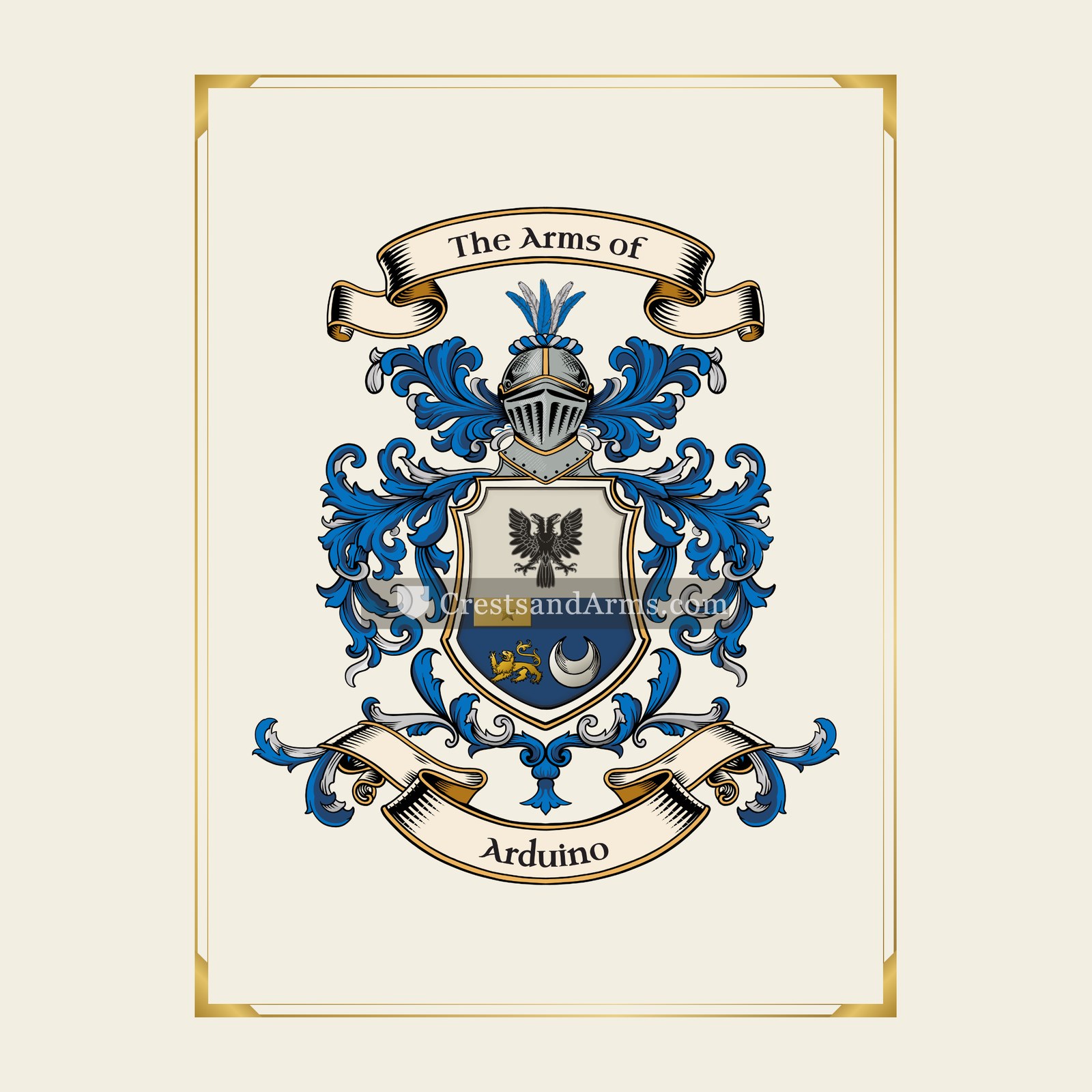 With gold border