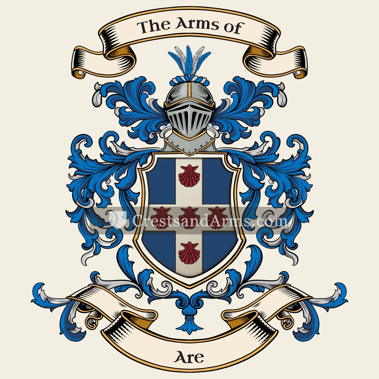 The Are coat of arms, drawn from the recorded blazon