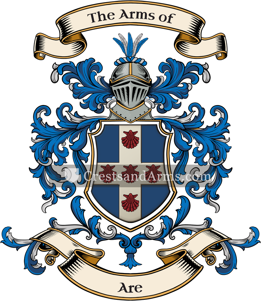 The Are coat of arms, drawn from the recorded blazon