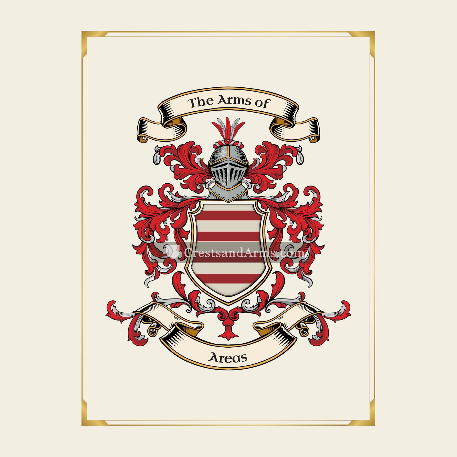 With gold border