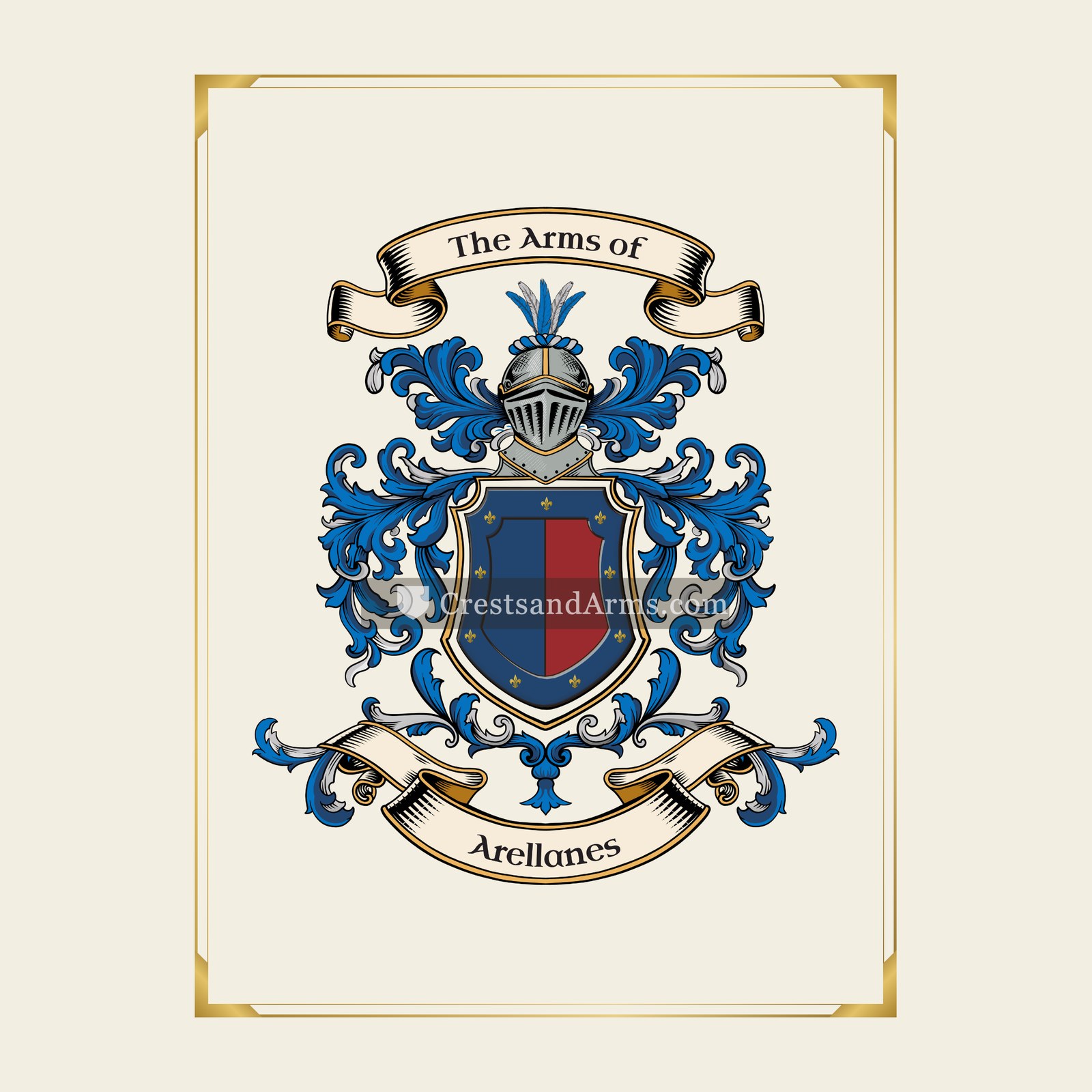 With gold border