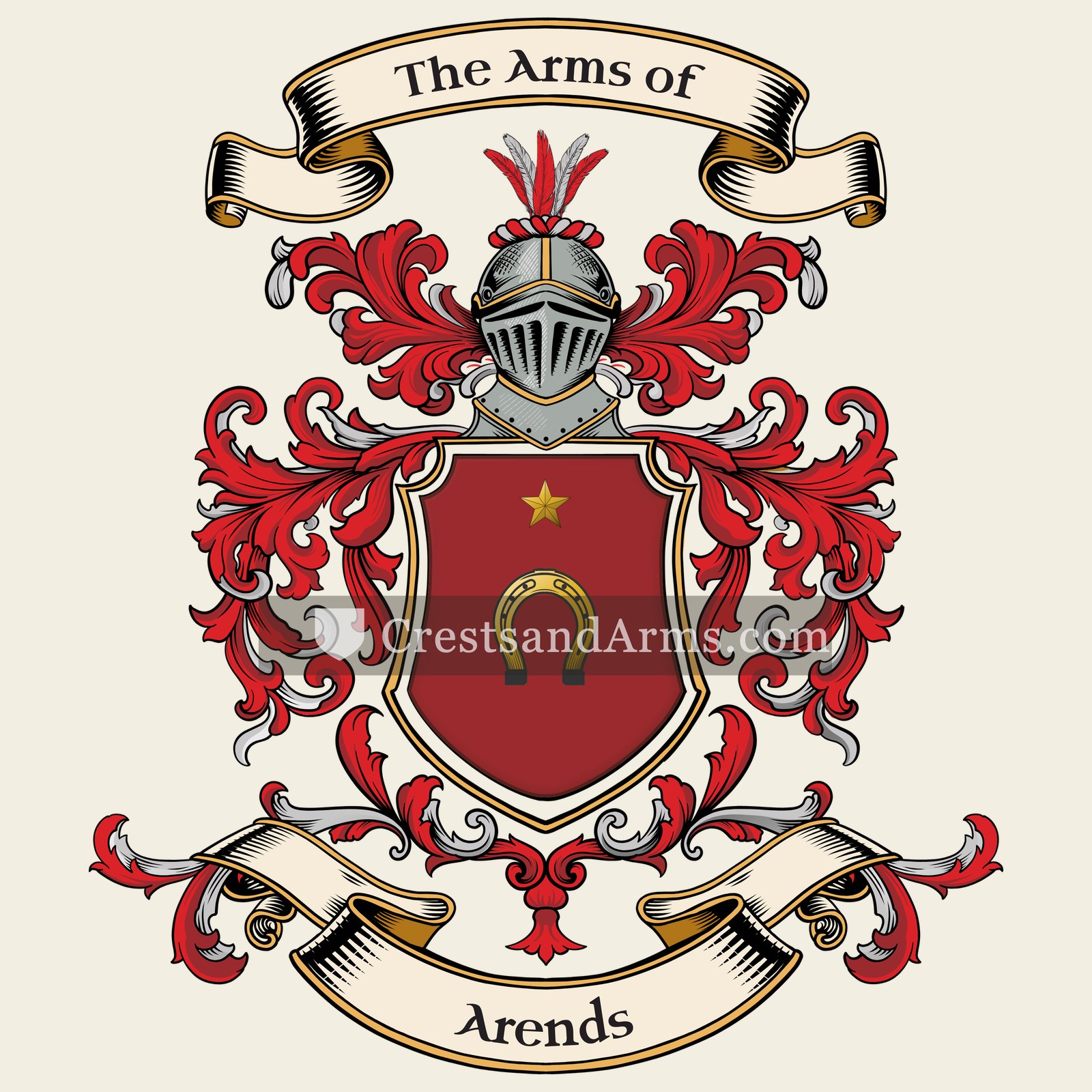 The Arends coat of arms, drawn from the recorded blazon