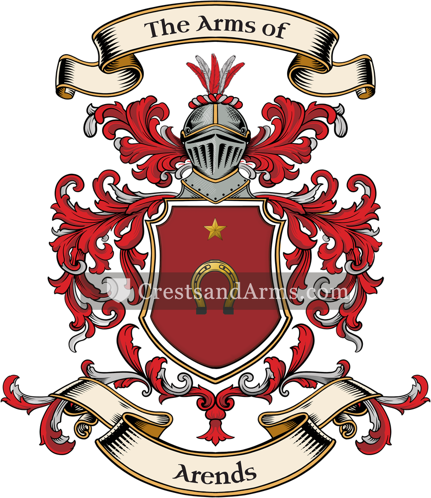The Arends coat of arms, drawn from the recorded blazon