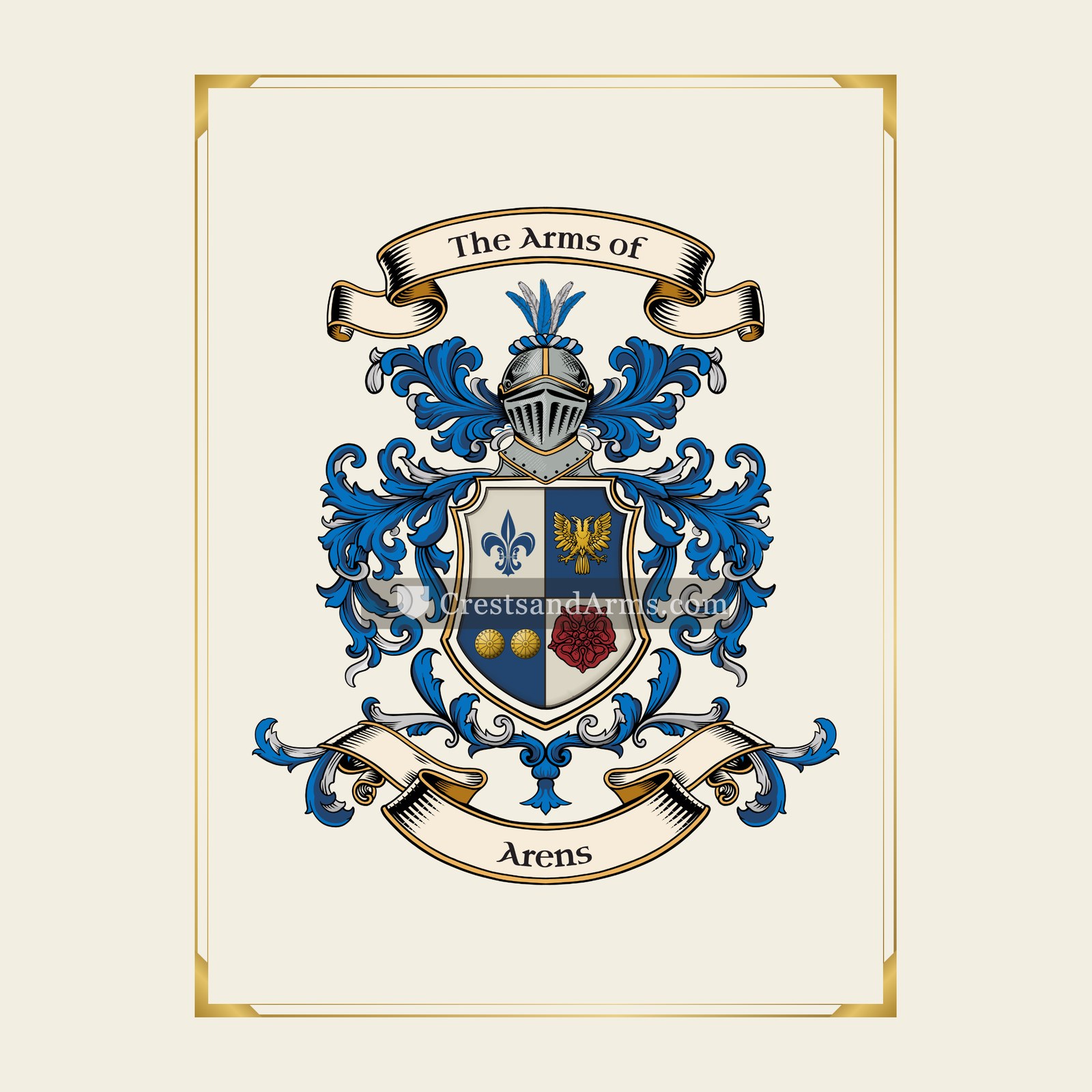 With gold border
