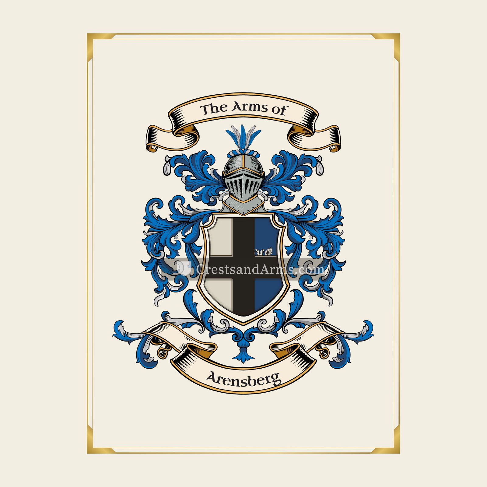 With gold border