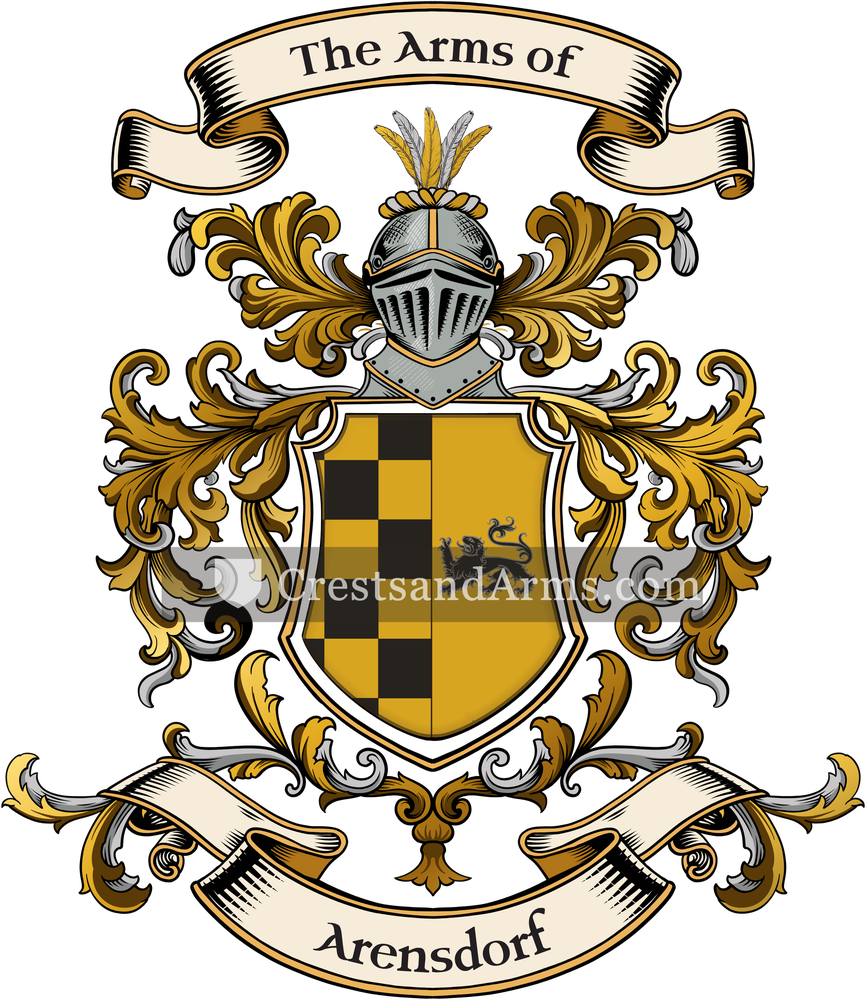 The Arensdorf coat of arms, drawn from the recorded blazon