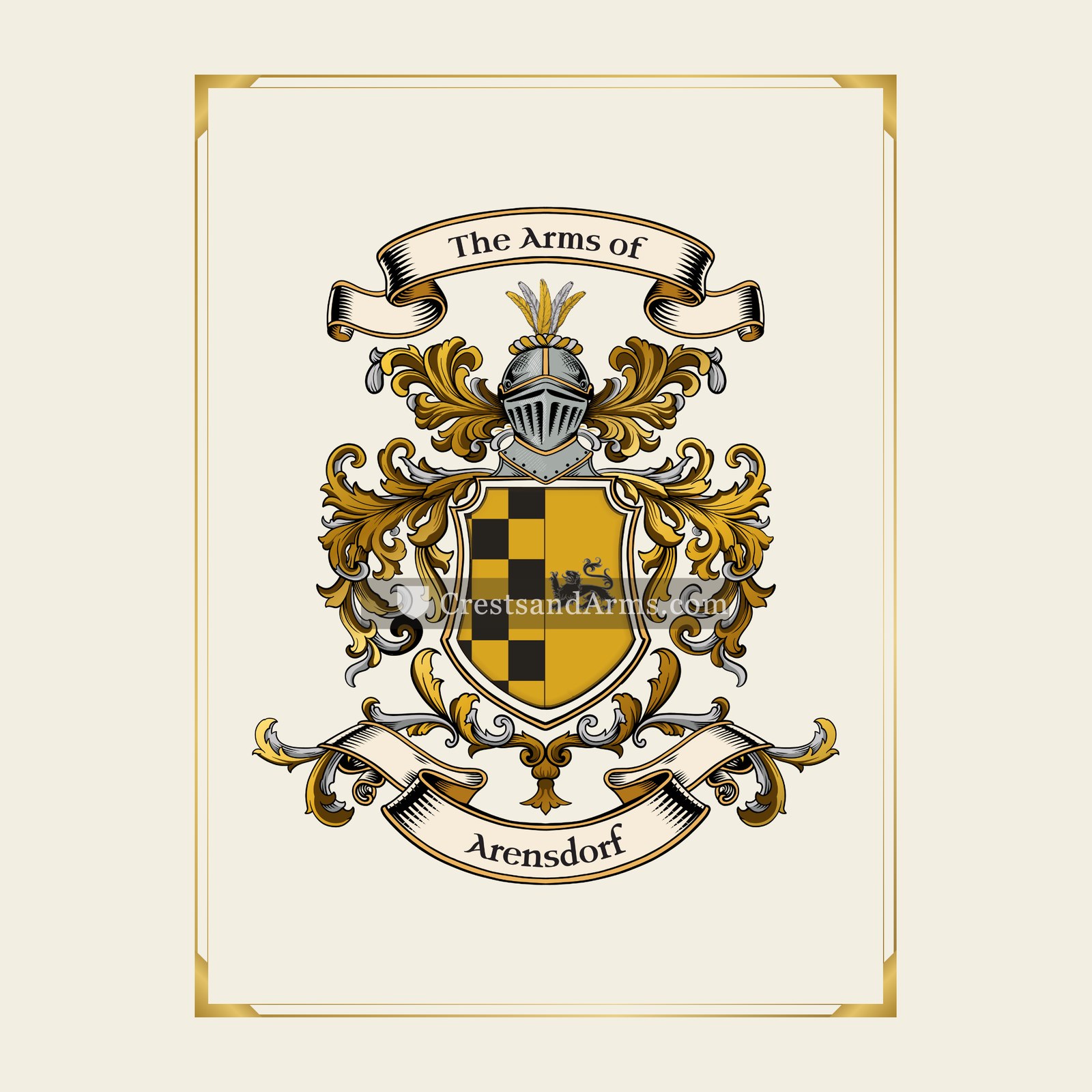 With gold border