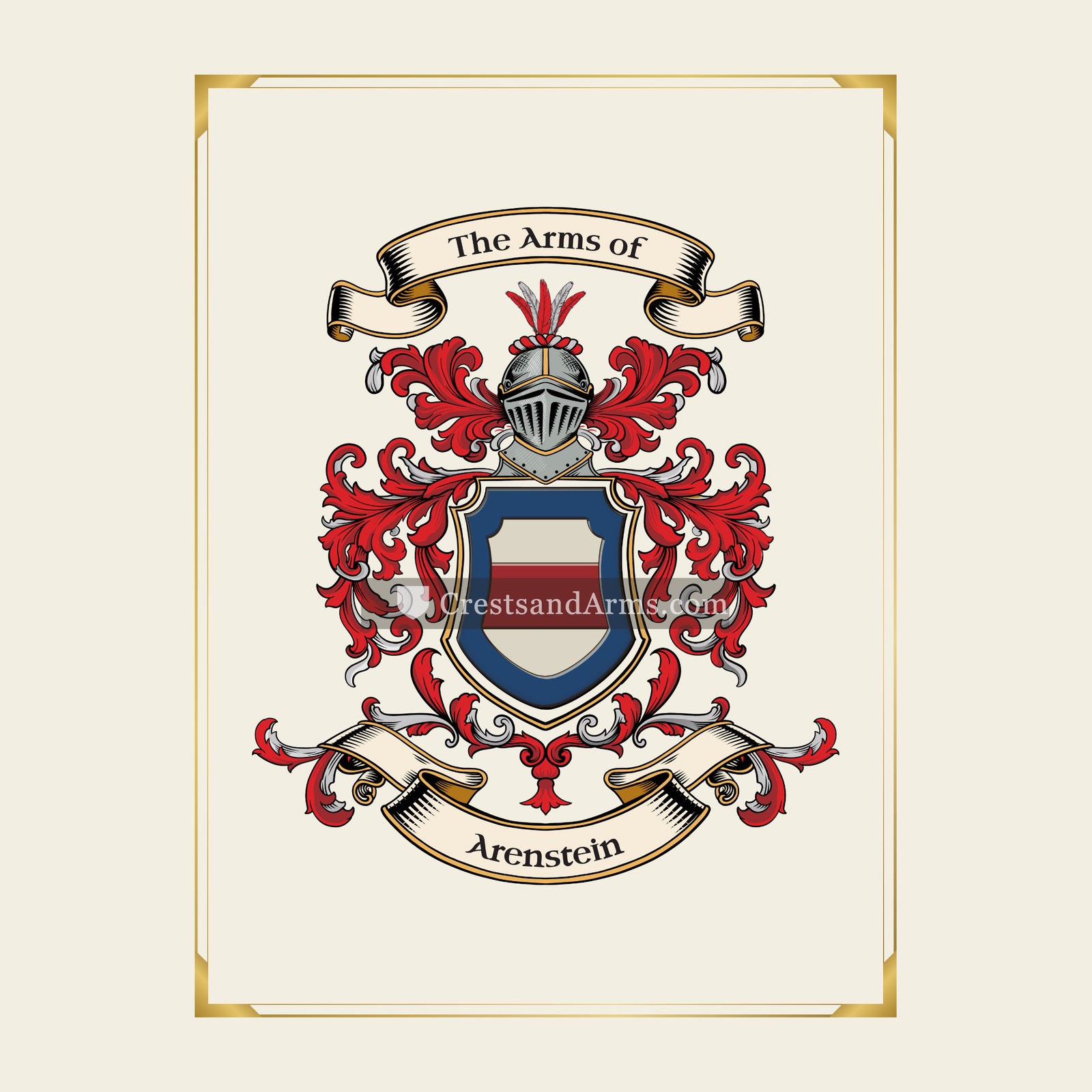 With gold border