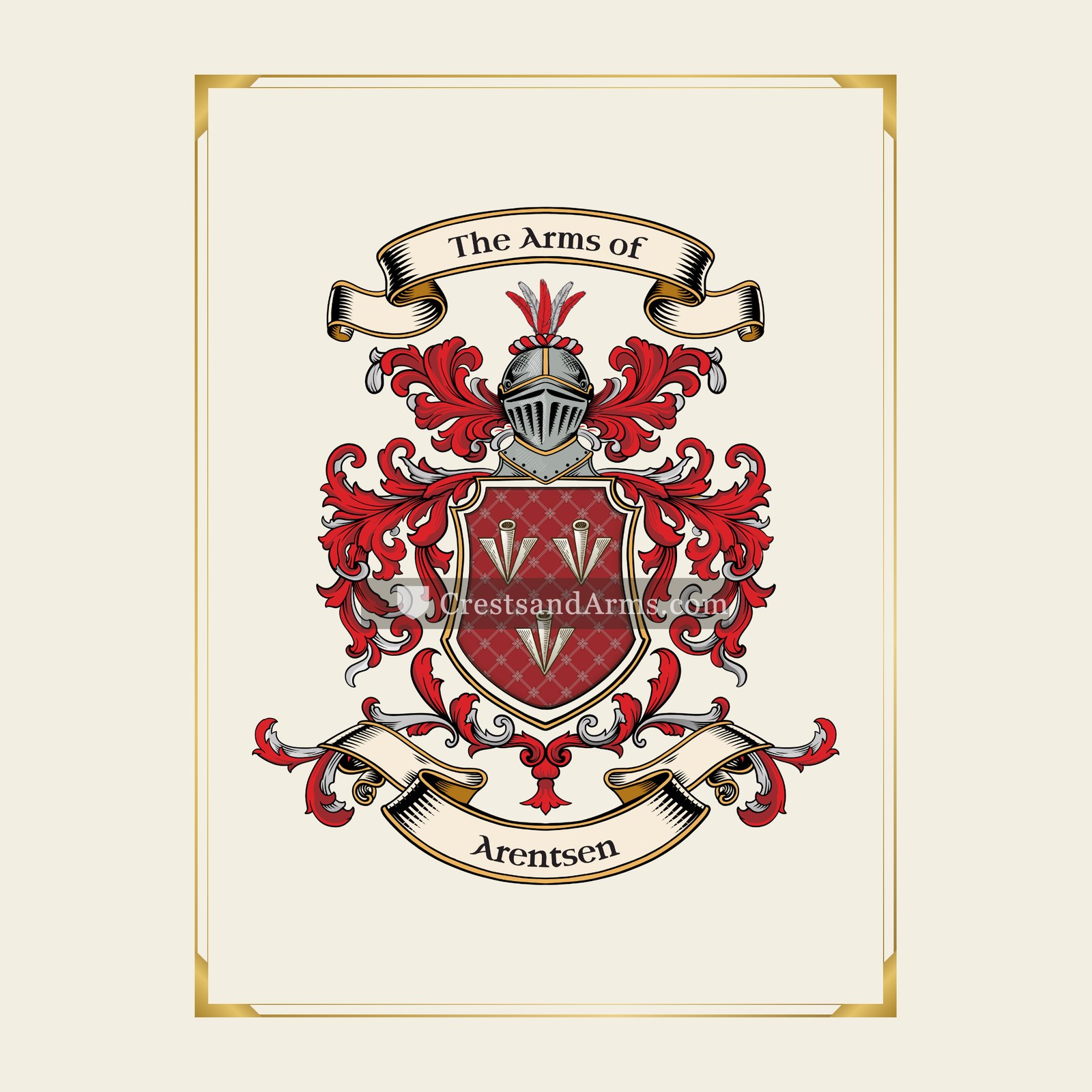 With gold border