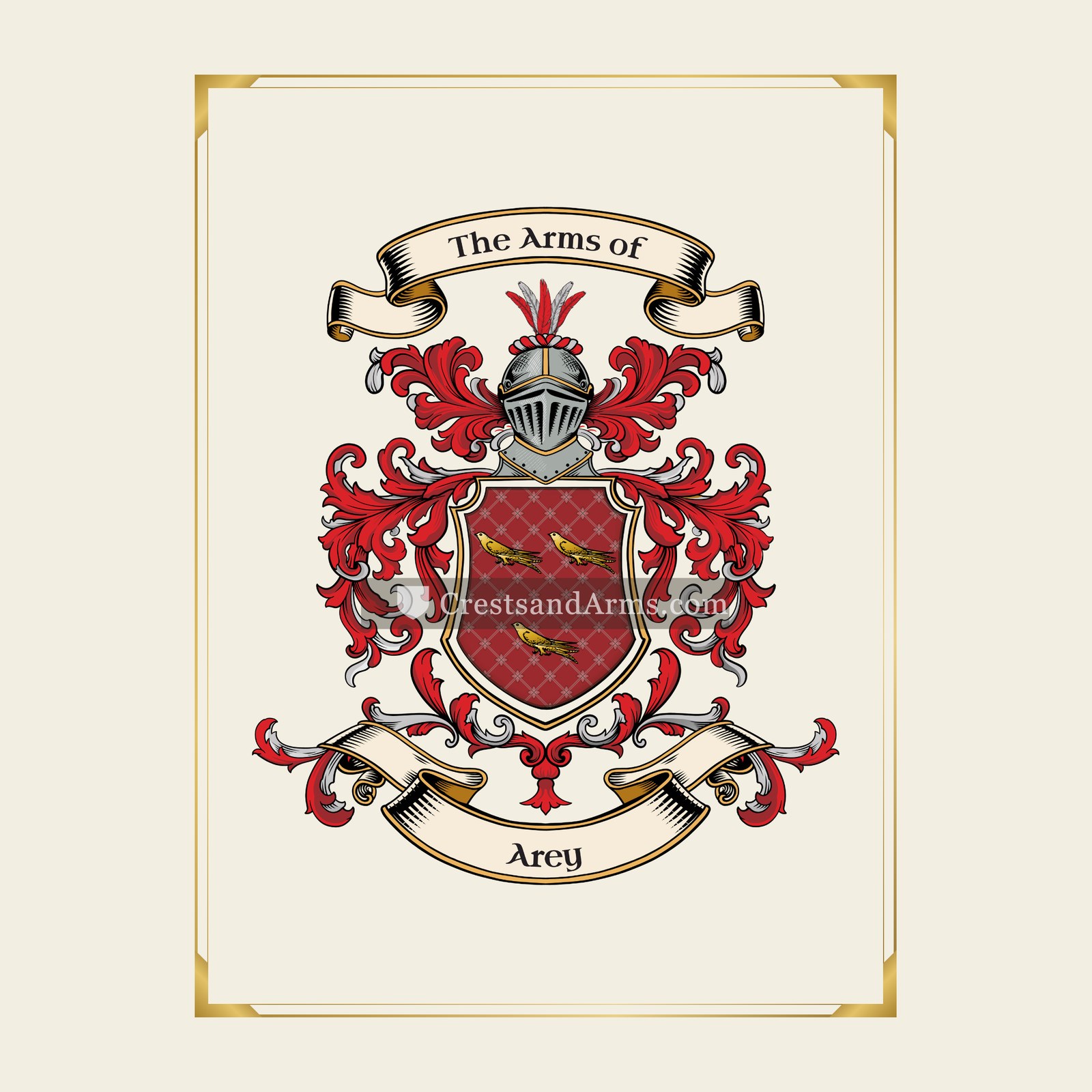 With gold border