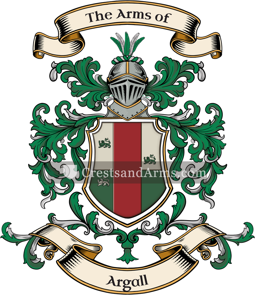 The Argall coat of arms, drawn from the recorded blazon