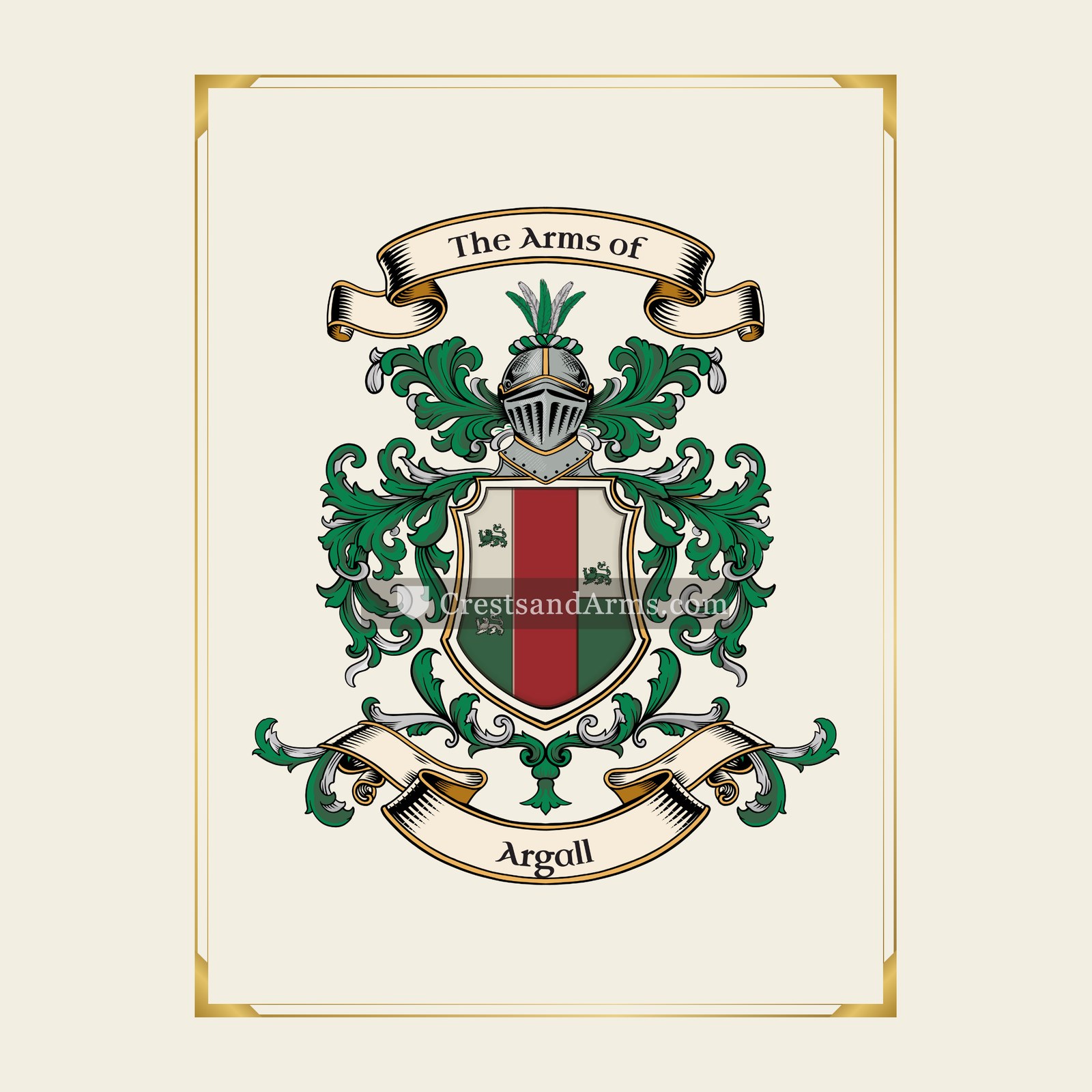 With gold border